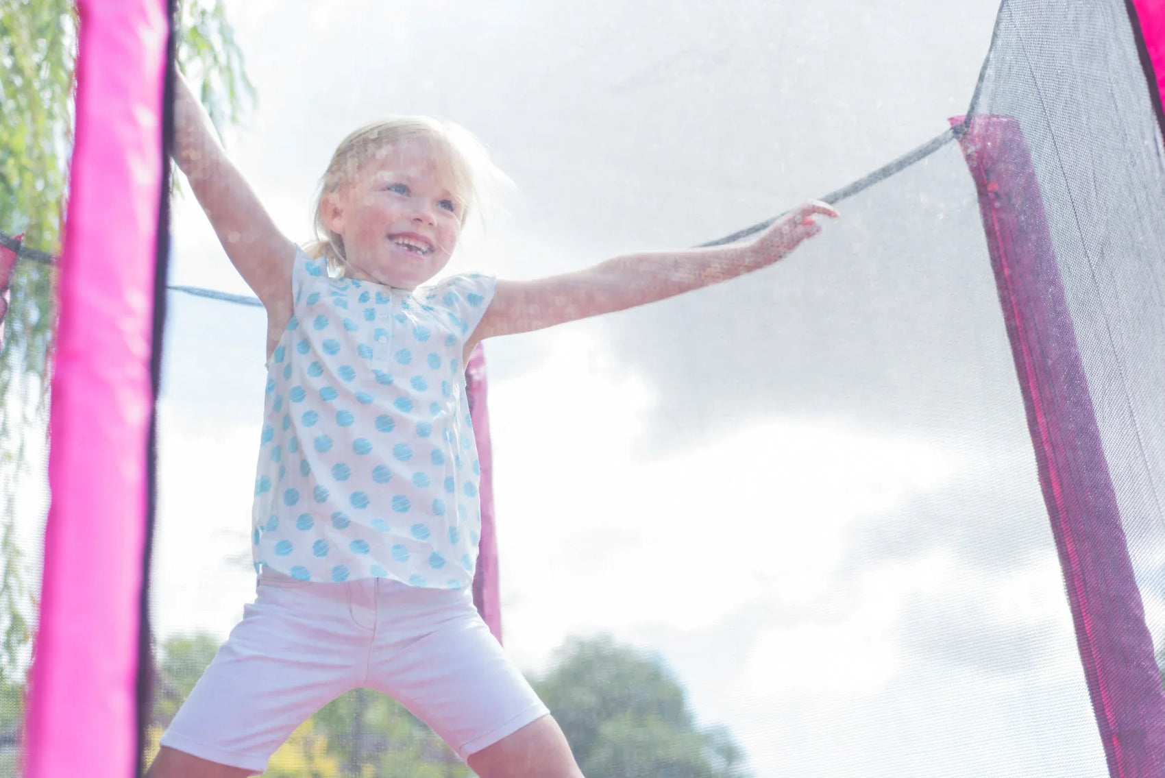 Plum 4ft Junior Springsafe Trampoline & Enclosure - Pink