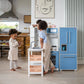 Penne Pantry Wooden Corner Kitchen with Fridge – Berry Blue