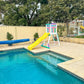 Pool Slide 2.2m with Wooden Frame - Choose your colour slide