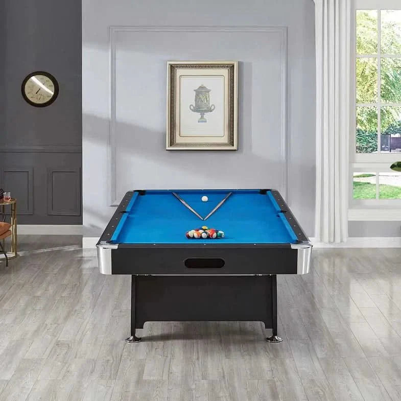 ActiveGo BreakShot 8ft High Speed Velvet Cloth Pool and Billiards Table with Ball Return, Solid Legs, 3-IN-1 Top for Table Tennis, full table Table Tennis and Pool  Pool Cues, Balls and Accessories Included