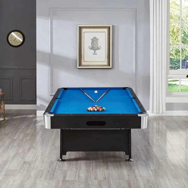 ActiveGo BreakShot 8ft High Speed Velvet Cloth Pool and Billiards Table with Ball Return, Solid Legs, and Pool Cues, Balls and Accessories Included