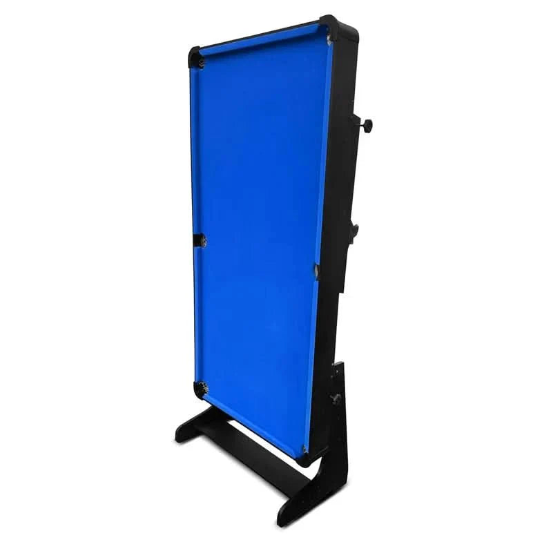 ActiveGo BreakShot Fold Up High-speed blue velvet cloth Pool and Billiards Table, Comes with 8/9 Ball Set, Triangle, 2 Wooden Pool Cues, Surface Brush and 2 Tip Chalks