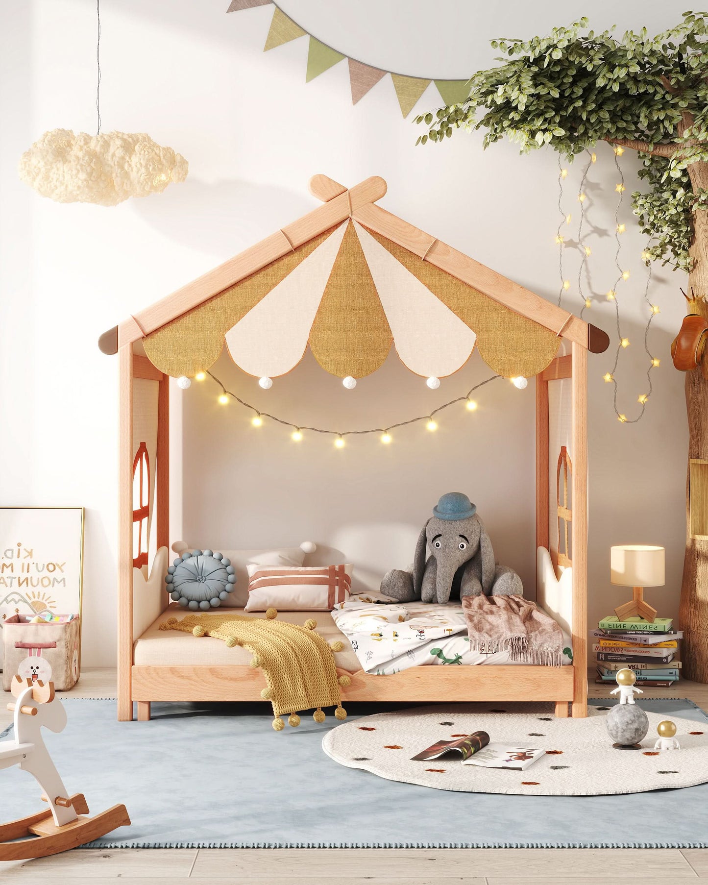 SLEEPY TIME KIDS Wooden Floor Bed Double Size