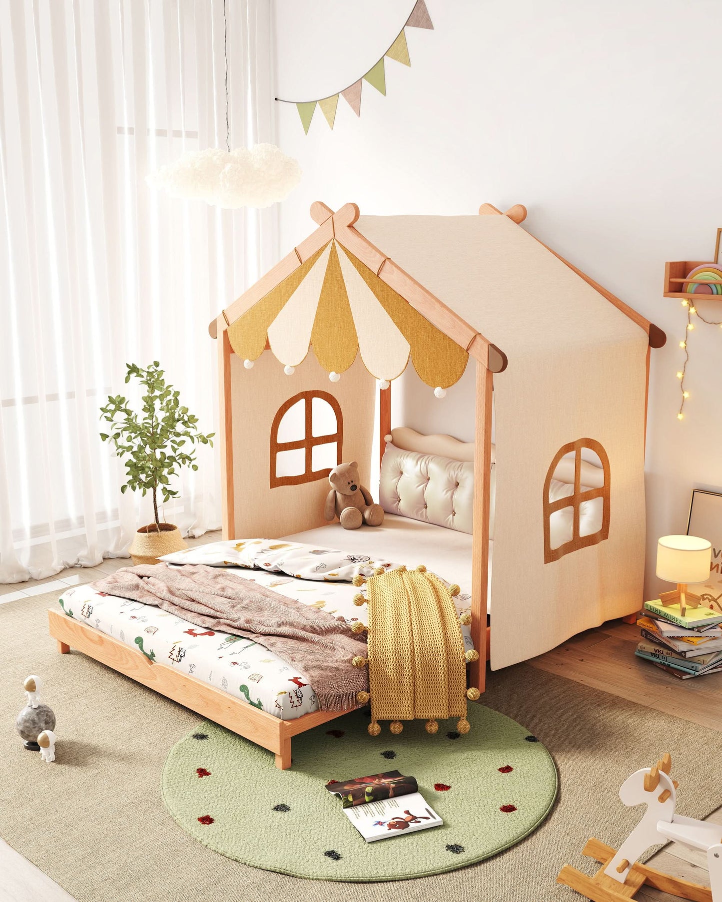 SLEEPY TIME KIDS Wooden Floor Bed Double Size