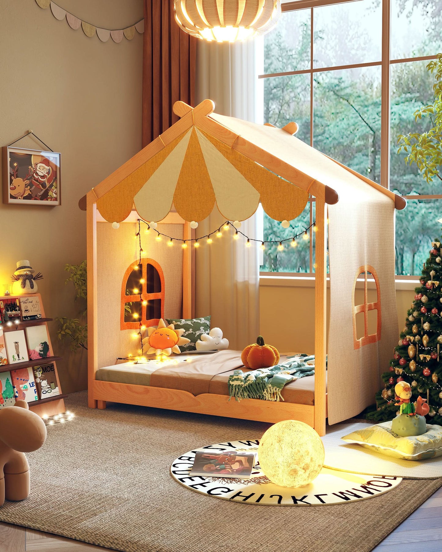 SLEEPY TIME KIDS Wooden Floor Bed Double Size
