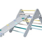 Foldable Pikler Triangle with Climbing Ramp - Grey or Pastel