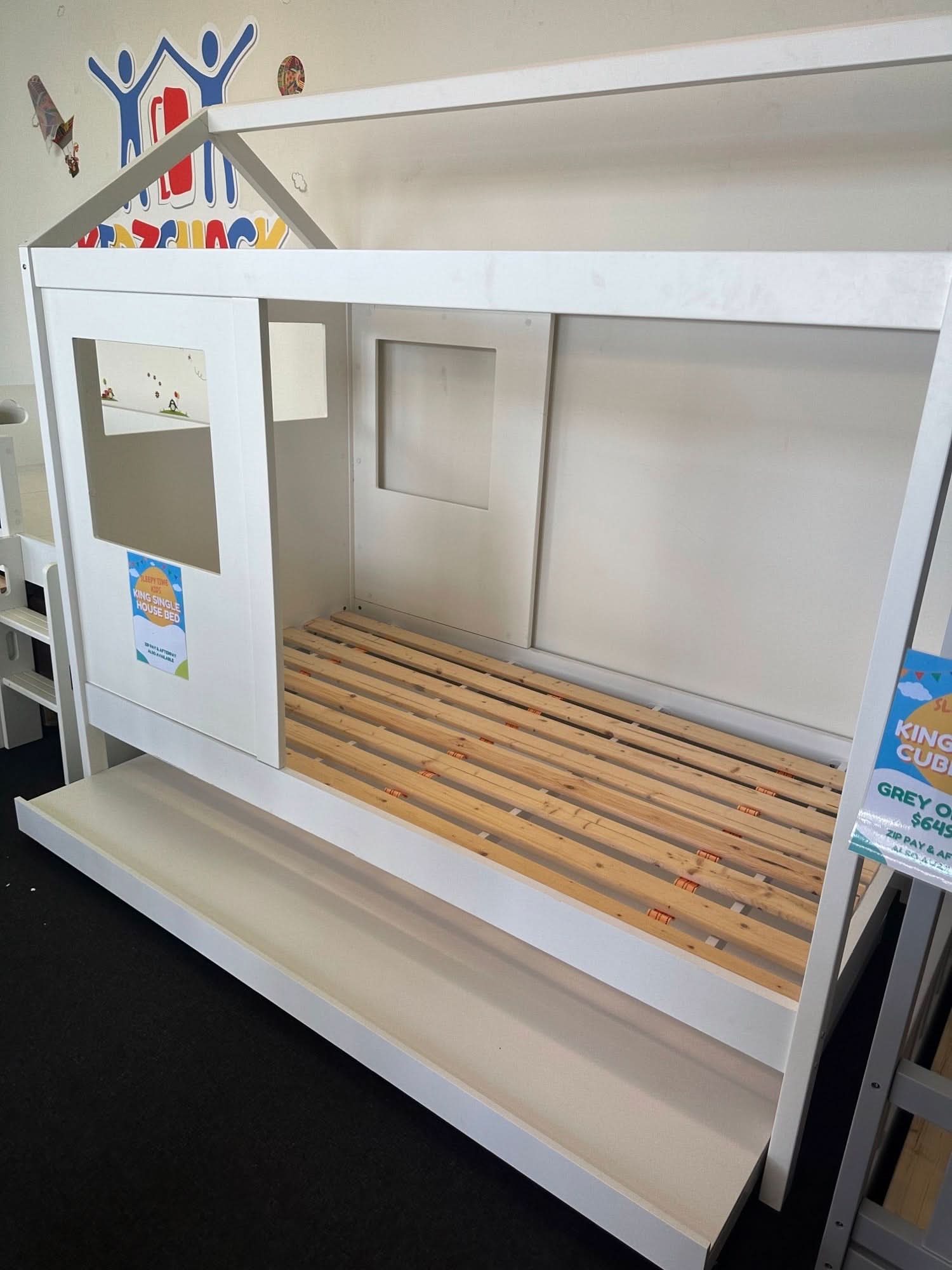 SLEEPY TIME KIDS House Bed with Trundle -  King Single