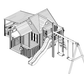 Jolly Shack Cubby House with Mud Kitchen & Swing Set