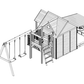 Jolly Shack Cubby House with Mud Kitchen & Swing Set