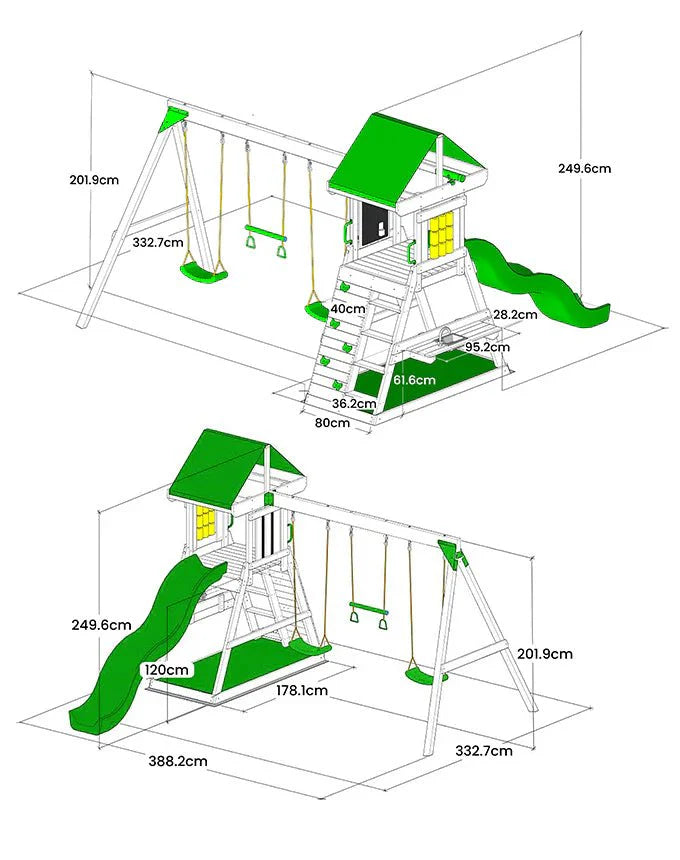 Lifespan Kids Birmingham Play Centre Set with 2.2m Yellow Slide