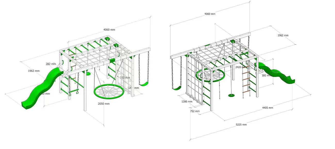 Lifespan Kids Orangutan Climbing Cube Jungle Gym Play Centre + Green Slide