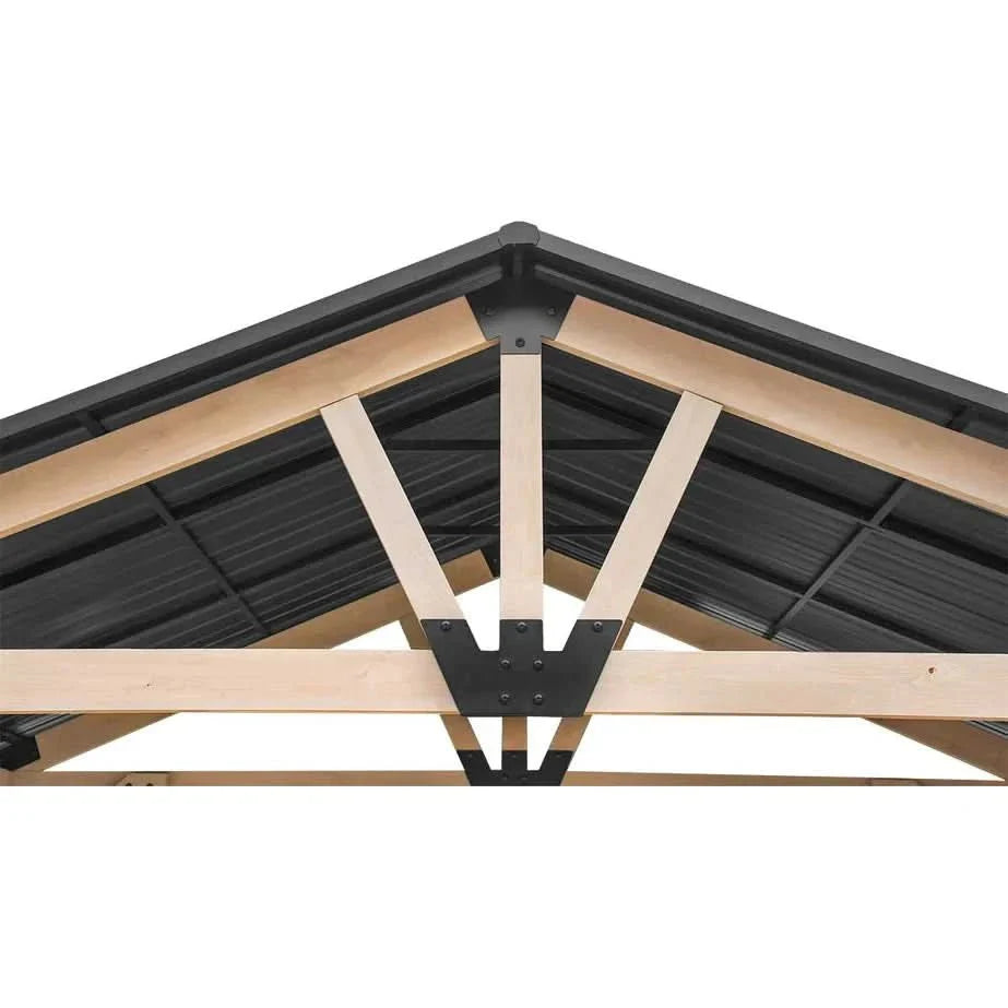 Yardtopia Oslo XL 3.6m x 2.4m BBQ/Grill Timber & Steel Gable Roof Gazebo