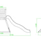 Pool Slide 2.2m with Wooden Frame - Choose your colour slide
