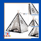 TeePee Tent White/Black with Window